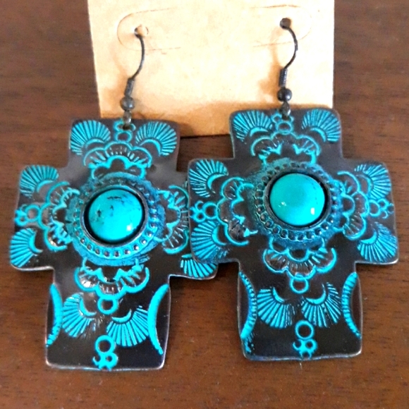 Tipi Jewelry - Southwestern Cross Earrings